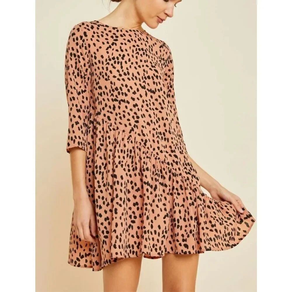 Womens Hayden Los Angeles Andy Asymmetrical Animal Print Swig Dress - Sz S